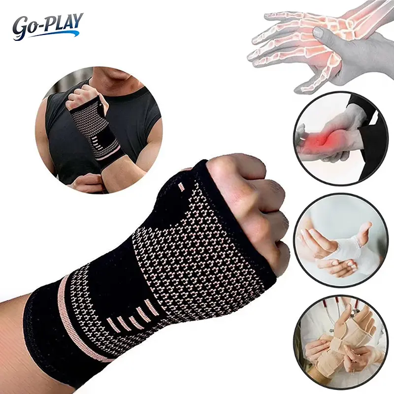 Copper Compression Wrist Sleeves for Adults - 1Pc/2Pcs Breathable Athletic Universal Support Brace for Arthritis Control, Carpal Tunnel, Sports Recovery | GymTok, FitTok, GRWM, OOTD, Everyday Wear, Coding, All Seasons