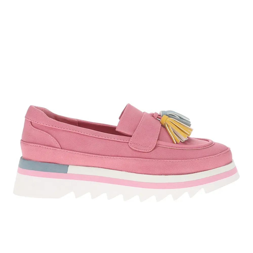 COCONUTS by Matisse Womens Tess Lug Sole Platform Loafers Casual - Pink