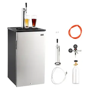 VEVOR Single Tap Commercial Beer Kegerator, Commercial Beverage Dispenser for D-System, 92L Refrigerator with Shelves, Holds 1 Sixth Keg, Includes 2.5lbs CO2 Tank