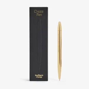 Create Pen - 24k Gold Plated Brass, Refillable Ballpoint, Engraved Motivational Quote