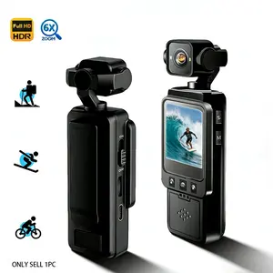 2026 Action Camera ,1080P  Pocket Camcorder for Video Recording, Vlog, Sports, Security ,1.54" Screen, 6X Zoom, Wide Angle, USB Charging, Vlogging Camera