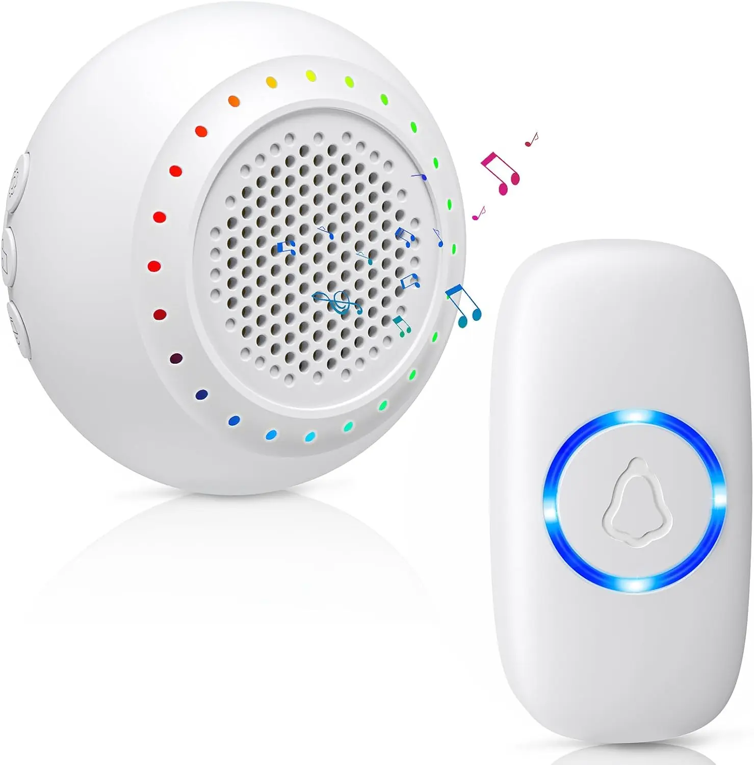 Wireless Classroom Doorbell for Teachers | 1000ft Range & 48 Melodies | Remote Door Bell Ringer with LED Flash | 4 Volume Levels Waterproof Kit for Home, School & Kids Room