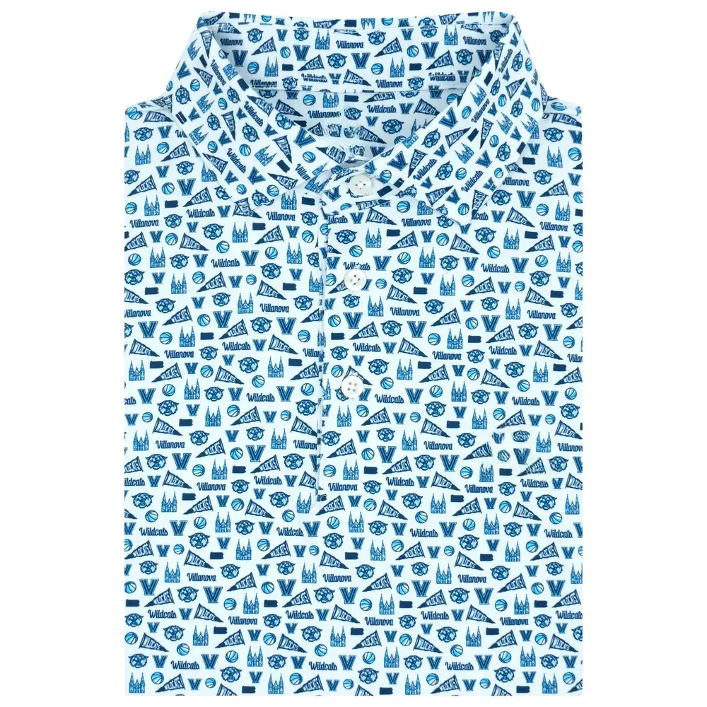 The Villanova Gameday Men's Short Sleeve Collegiate Polo, Polo 3D Golf Unisex, Polo 3D Style Polo Unisex
