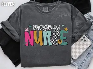 Comfort Colors® Er Nurse Shirt, Emergency Nurse Gift, Er Shirt, Nurse Week Shirt, Gift For Er Nurse, Emergency Department Shirt, ED Nurse Cotton Knit