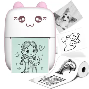 Portable Mini Photo Printer Set, Supports Printing Photos & Labels, Eco-Friendly Inkless Technology, Compatible with Continuous Paper/label Roll