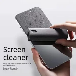 Integrated Spray Cleaner for LCD Screens - Digital Laptop & Tablet Disinfectant - Oil & Dust Removal Spray & Wipe All-in-One Solution for Computers - Convenient Push-Type Design