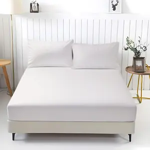 Simple Solid Color Printed Fitted Sheet Set, Including 1 Sheet And 2 Pillowcases, Comfortable Bedding, Cozy Bedroom Decor, Bed Sets, Breathable Durable Sheets