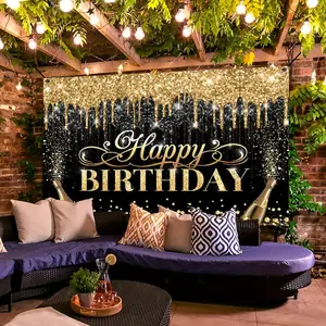 Luxury Party Photo Background Cloth, Three Colors Glitter Birthday Backdrop, Durable Polyester, Large Rectangular Design, HD Fade-Resistant Print