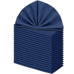 20 Pack Polyester Napkins Set, 12/14/17 Inch, Navy Blue, Red, Grass Green, Wear Resistant Machine Washable, Suitable for Wedding, Banquet, Hotel and Restaurant