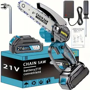 Mini Cordless Chainsaw, Lightweight & Portable Handheld Electric Tree Cutter with Splash Guard, Security Lock, Optional Rechargeable Battery, and Safe Trimming for Quick Cutting of Tree Branches, Courtyard, Household, and Garden, Gifts for Men