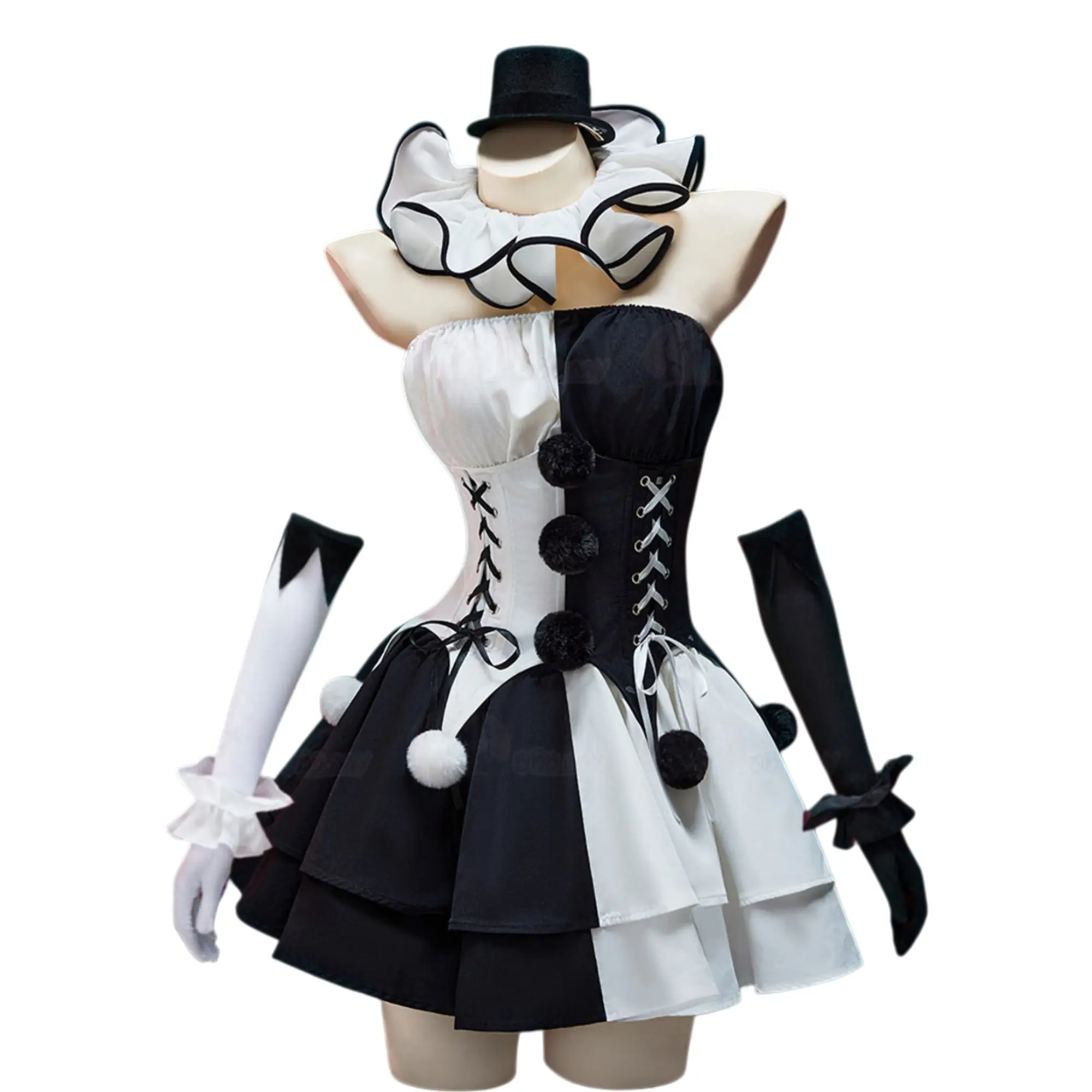Women's Clown Costume, Gothic Harlequin Diamond Print Dress, Fitted Polyester Fabric for Halloween & New Year Party Role-Play, Hang Dry, Thanksgiving, Chinese New Year