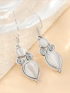 1 Pair of Vintage Minimalist Patterned Carved Teardrop Pendant Earrings Handcrafted Women's Copper Jewelry Perfect for Everyday Wear, Travel, and Vacations The Ideal Surprise Gift for Women