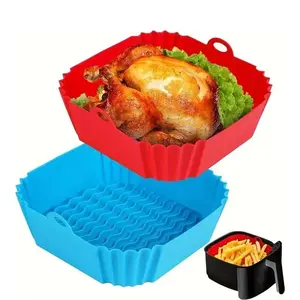 Reusable Foldable Silicone Air Fryer Tray Liner – Non-Stick Food-Grade Basket Mat Kitchen