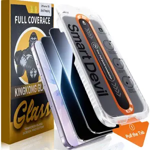 3 Pack SmartDevil HD Clear Screen Protector for iPhone 17/16/15/14/13 Series, Privacy Tempered Glass Screen Protector for Phone, Anti-Spy Anti-Explosion, Ultra 9H Hardness Tempered Glass, Dust-Free Fit Tray, Bubble-Free & Scratch Resistant