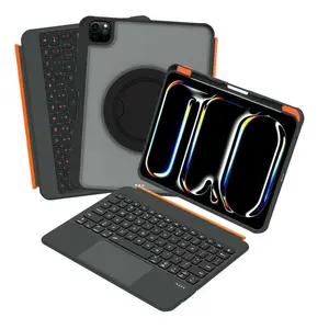 PBSEV 2-in-1 Tablet Case & Wireless Keyboard for iPad 11 10.9 Inch 360 Stand Portable Use Featuring Magnetic Detachable Aluminium Metal Device RGB Backlit Touchpad