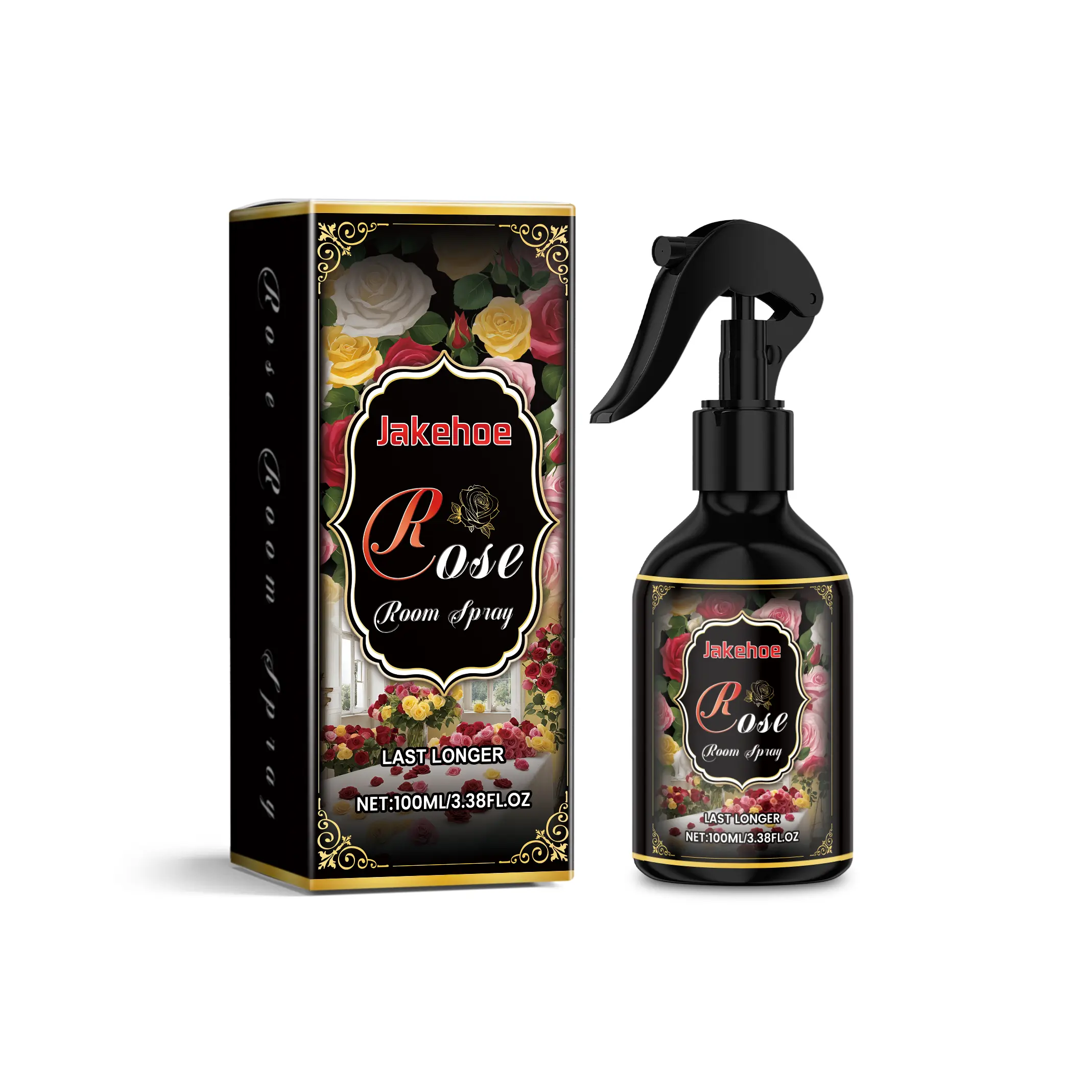 Natural Rose Floral Fragrance Room Spray - Chemical-Free, Formaldehyde-Free Long-Lasting Odor Eliminator Air Freshener for Bedroom, Home, Car