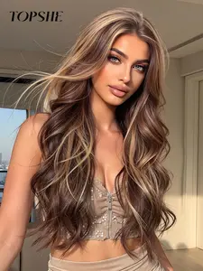 28 Inch Long Wavy Wigs for Women, Gorgeous Fluffy Wigs without Bangs, Synthetic Lace Front Wigs, Glueless Hd Wigs for Party, Daily Use