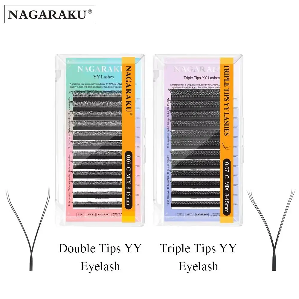 NAGARAKU YY Shape Double/Three Split Tips Triple Top  Interlaced Root Eyelash Extensions Eyelashes 2026 New