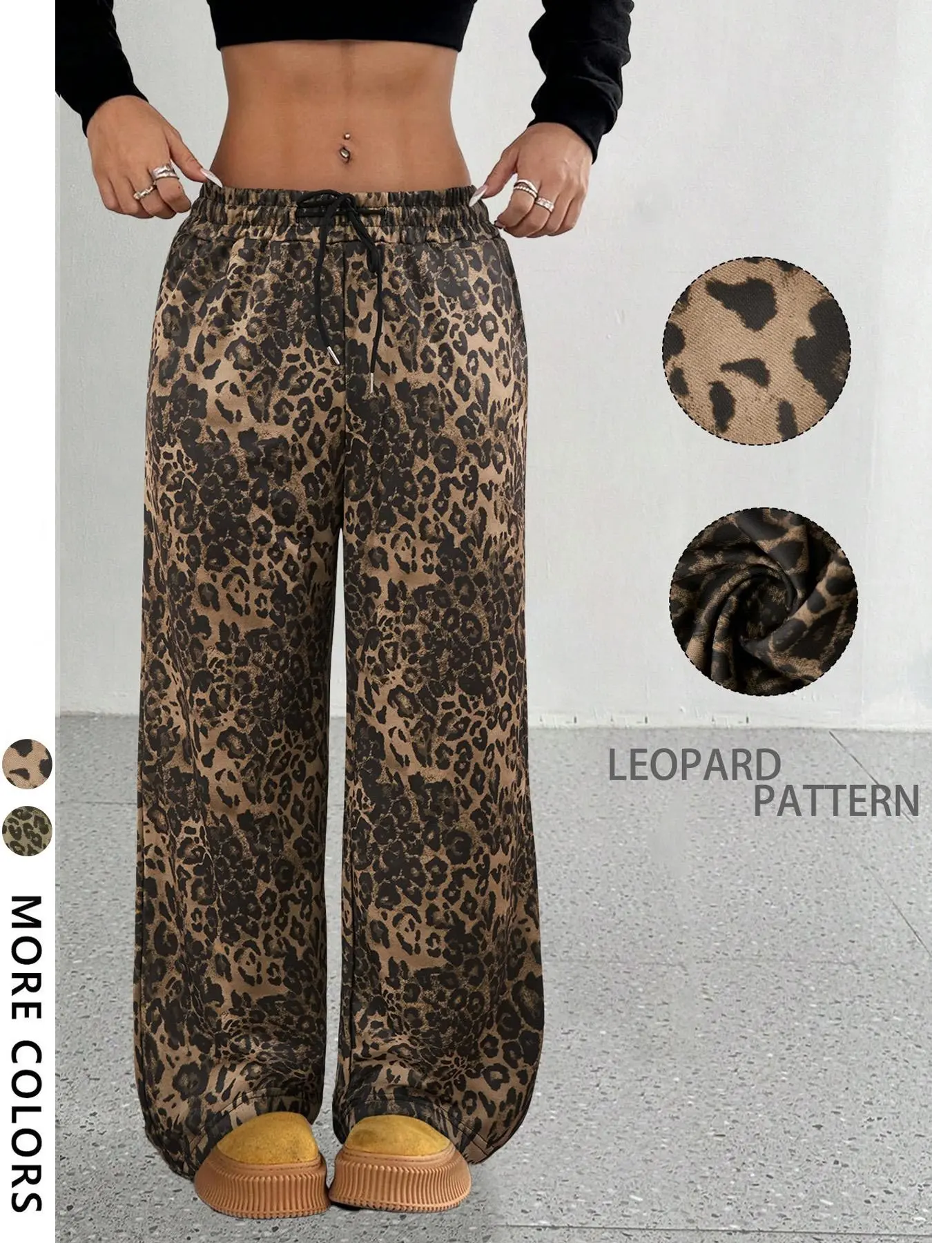 Women's Leopard Print Sweatpants, Casual Straight Leg Comfy Loose Fit Trousers for Daily Wear, Ladies Bottoms for All Seasons, Casual Fashion Trousers
