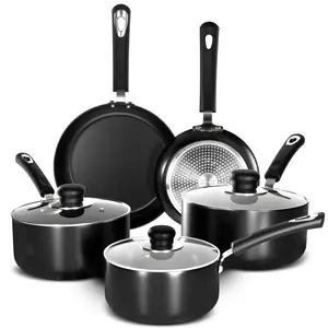 Kichly Premium Non-Stick Cookware Set - 8 Pots & Pans for Kitchen Essentials - Durable Easy Clean - Ideal for Frying Boiling Simmering