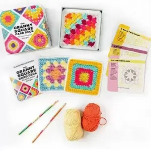 Gift for Mother, Granny Square Card Set, 50 Mixed Designs, Beginner Crochet Kit, Granny Square Crochet Book, Perfect Christmas Gift, Crochet Gifts