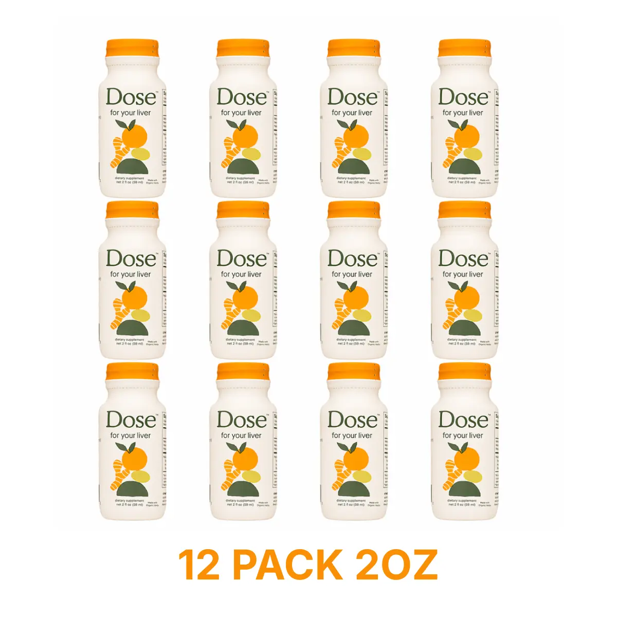 Dose For Your Liver 2oz 12 Pack Wellness Shots – Daily Liver Support & Detox Supplement with Turmeric, Milk Thistle & Ginger, Boost Digestion, Energy & Bloating Relief, Natural Herbal Cleanse Drink for Gut & Liver Health USA