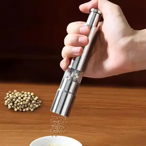 Stainless Steel Manual Salt Pepper Mill, 1 Count/2 Counts Mini Manual Pepper Mill, Salt Or Pepper Grinding Tool, Kitchen Utensils & Gadgets