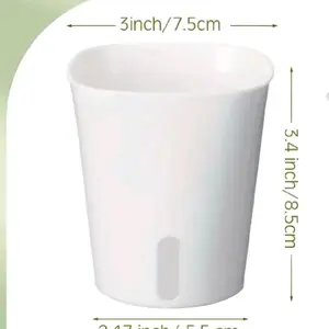 Set of 5- 3in Self Watering Pot for Easy Plant Care White Ceramic Design with Built-in Water Reservoir