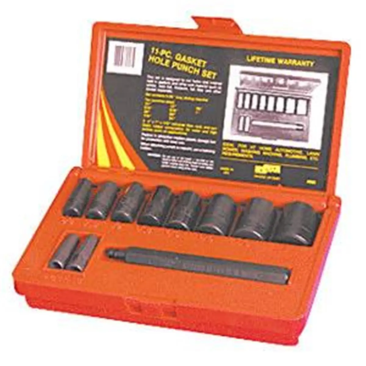 Kastar 950 11-Piece Industrial Gasket Punch Set - DIY Maintenance Hand Tool Kit with 10 Sizes Punches + Mandrel for Gasket Cutting, Hole Making in Rubber/Felt, Foil, Linoleum, Fiber