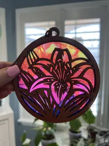 Stargazer Lily Suncatcher for Sunny Window