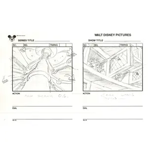 Chip n Dale Rescue Rangers Original Production Animation Storyboard Walt Disney FIRST EPISODE 1988 A147