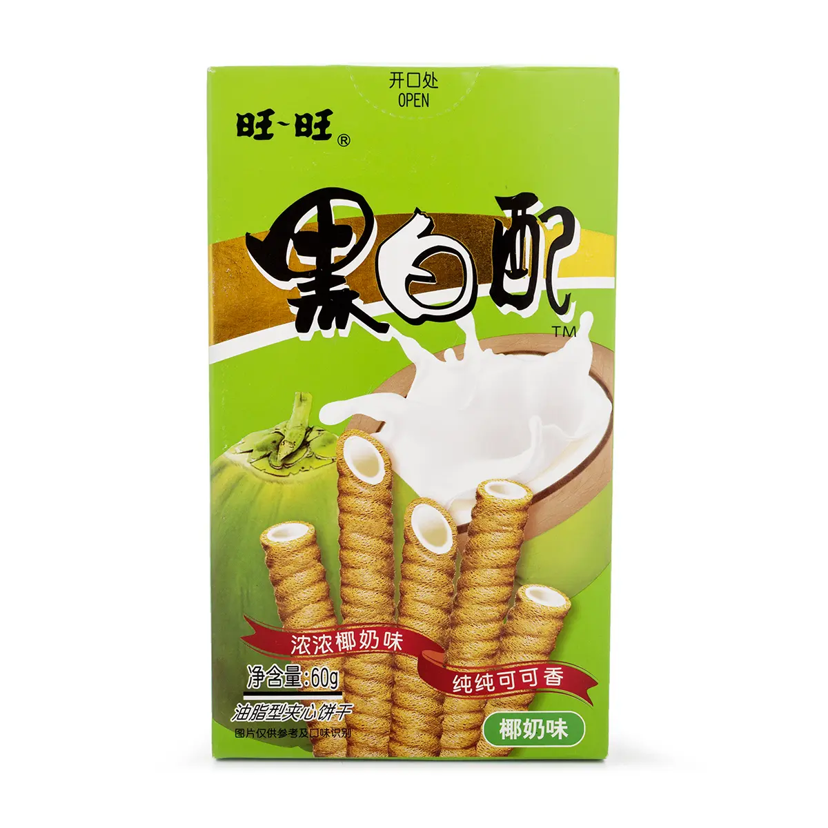 Want Want Waffer Rolls with Coconut Milk Flavor 60 g Want Want Waffer Rolls with Coconut Milk Flavor 60 g