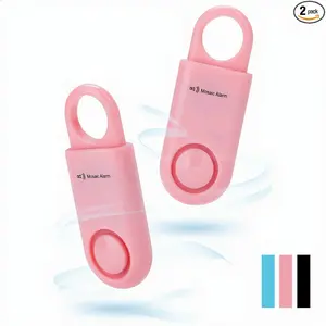 2 Pack Personal purse handbag Safety Alarm 130db User-Replaceable Battery SOS Mini Emergency Loud Sound Siren Keychain Alert for Women, College Students, Children, Night Runner, Hiking, AquaCamp, Bear Alarm.