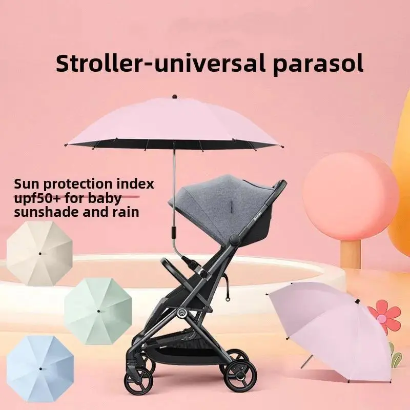Baby Stroller Sunshade Baby Tricycle Universal Hand Push Children's Stroller Umbrella Children's Walking Tools Sun Protection
