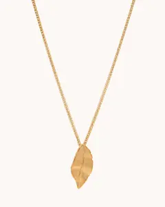 Shiny Leaf Drop Necklace
