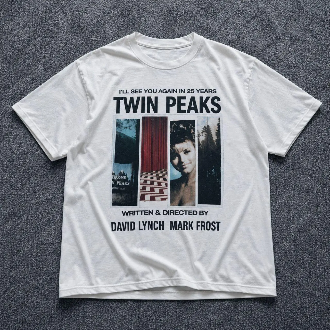 Twin Peaks 25 Years Graphic White Gildan T-Shirt