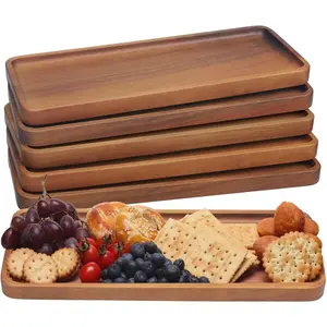 High-Quality Acacia Wood Tray, Rectangular Serving Tea Tray for Fruits, Desserts, Coffee & Snacks, Ideal for Kitchen and Dining, Perfect for All Occasions