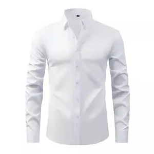 Men’s Professional Slimming Dress Shirt – Wrinkle-Resistant Business Shirt with Elastic Comfort Technology GARMENTARY