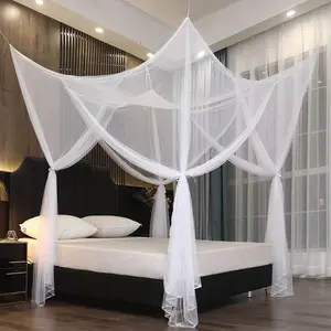 Bed Canopy for Full   Size Bed,Canopy Bed Curtains Elegant Mosquito Net,Mosquito Netting for Camping Patio Indoor Outdoor  Net,White