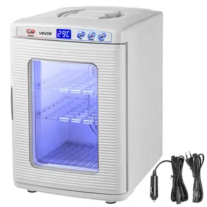 VEVOR Reptile Incubator, 25L Scientific Lab Incubator, Cooling and Heating 5°C to 42°C Automatic Incubator, 12V/110V White Reptile Egg Breeding Hatchery Work for Thermostats Snakes and Turtles