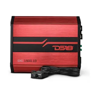 DS18 SXE Class D Monoblock Car Amplifier 1 x 500 Watts RMS @ 1 Ohm 1500 Watts - Compact Amplifier with Remote Subwoofer Level Control (Red)