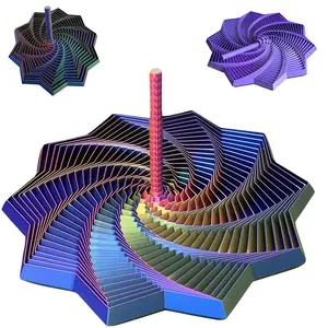 3D Printed Expanded Sensory Fidget Star Fractal Fidget Hexagon with Handles New Star Shaped Fidget Toys for Office Desktop Decompression Toys Stress Relief Whirling Spiral