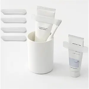 4-Pack Toothpaste Squeezer – PP Toothpaste Tube Squeezers, Toothpaste Dispenser & Tube Squeezer Tool for Bathroom, Works with Creams, Cosmetics in Tubes