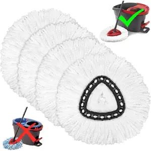 Spin Mop Refills – 4 Pack Microfiber Replacement Heads, Washable & Streak-Free for Easy Cleaning mop floor cleaning Smooth steam mop