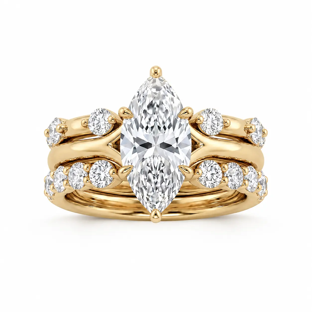 Luxury Handmade Marquise Cut Bridal Ring Set | Elegant Engagement Ring for Women | Wedding Ring | Anniversary Gift