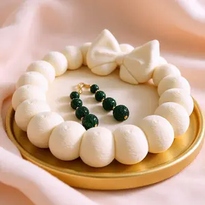 Round Jewelry Display Tray with Bow| Stylish & Functional Organizer | Gift for Christmas | Gift for Her