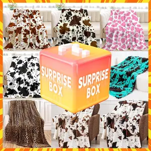 Fluffy Surprise Blankets, Mystery Cow Pattern Blanket In Tiktok Shop Air-Conditioned Room Accessory-60*80