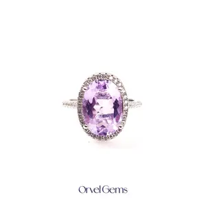 Dreamy Lavender Moon Quartz Amethyst Ring – Spiritual Jewelry for Angelic Wisdom, Perfect Gift for Her | Resizable Ring – One Size Fits Most Birthstones