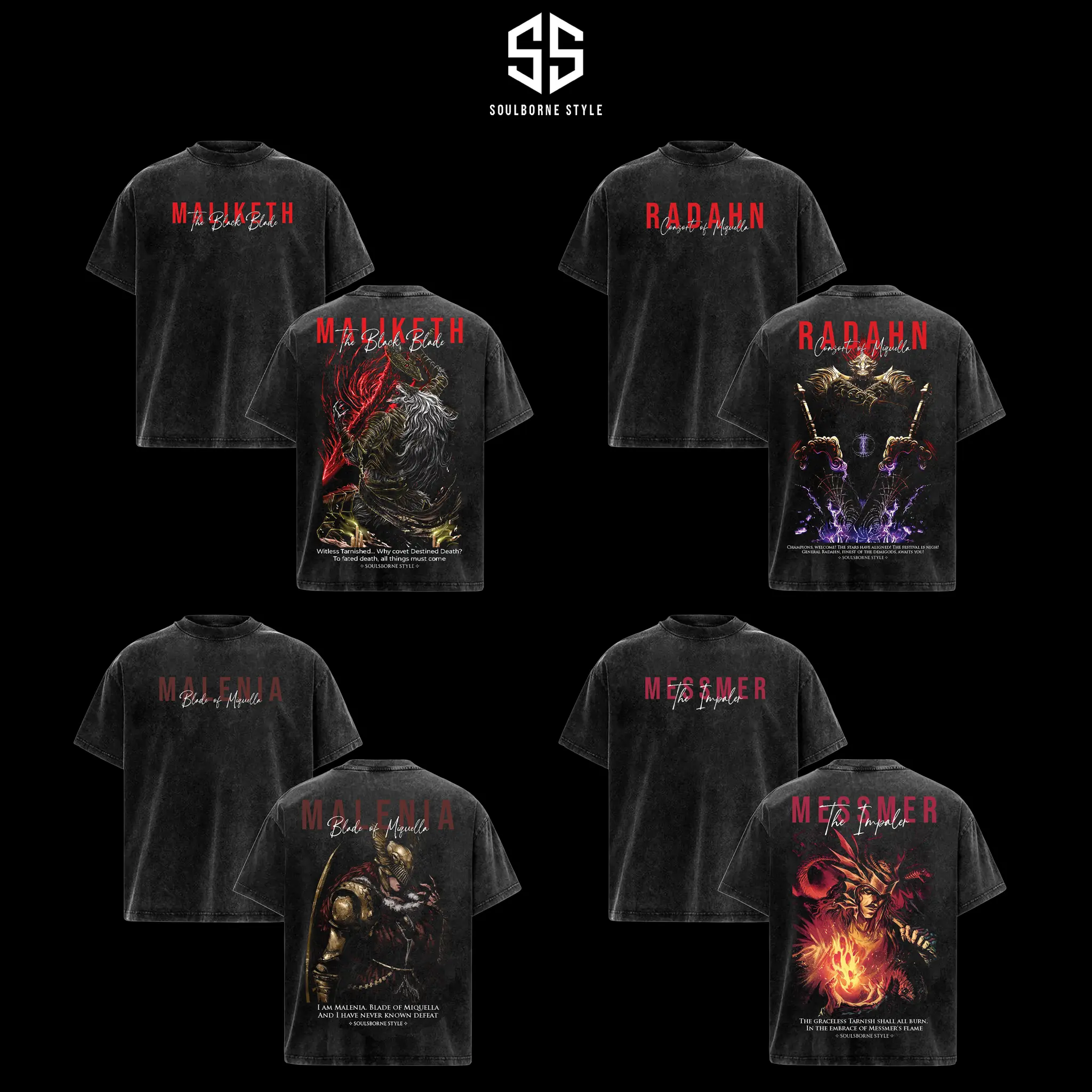 [Soulsborne Style Collection] Vintage Radahn / Messmer / Malenia / Maliketh - Elden Ring  Unisex Comfort Colors T-shirt, Soulsborne Gaming Apparel, Soulslike Shirt, Video Game Clothes, Boy Gift Merch, Cotton Crewneck Top Clothes Streetwear