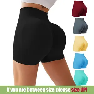 6-Pieces High Waist Tummy Control Side-Ribbed Butt-Lifting Seamless Shorts, Lightweighted Summer Shorts,  Stretchy Womenswear Bottom mothersdaygift，#Summervibes